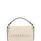 Rockstud Calfskin Pouch Crossbody Bag - Ivory.
