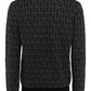 Monogram Wool Pullover - Black Grey