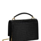 Sunset Chain Wallet in Crocodile-Embossed Leather - Black