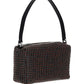 Heiress Medium Pouch in Rhinestone Mesh - Black