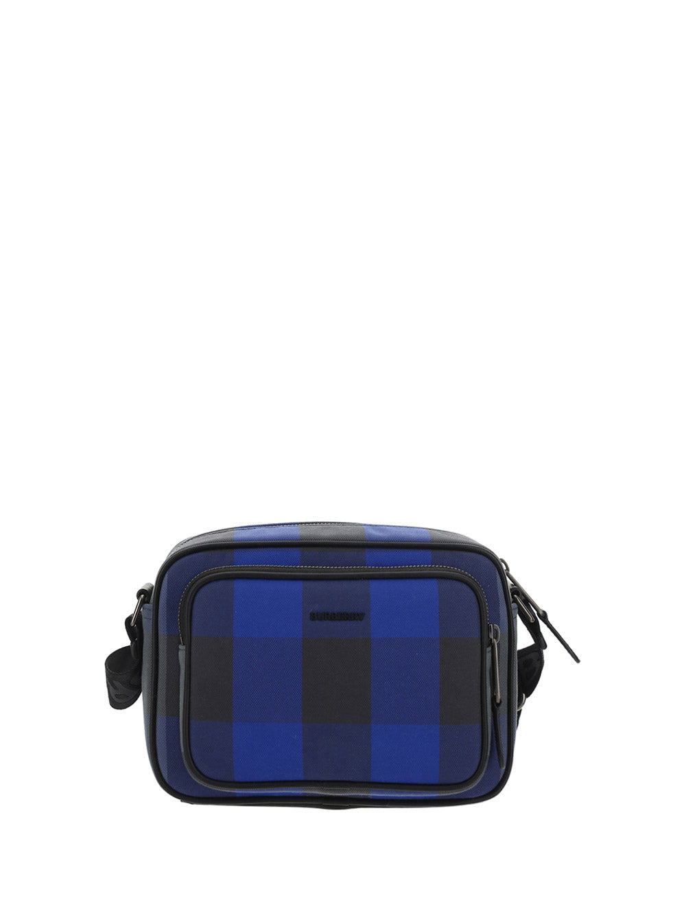 Check Cotton Crossbody Bag - Oceanic Blue