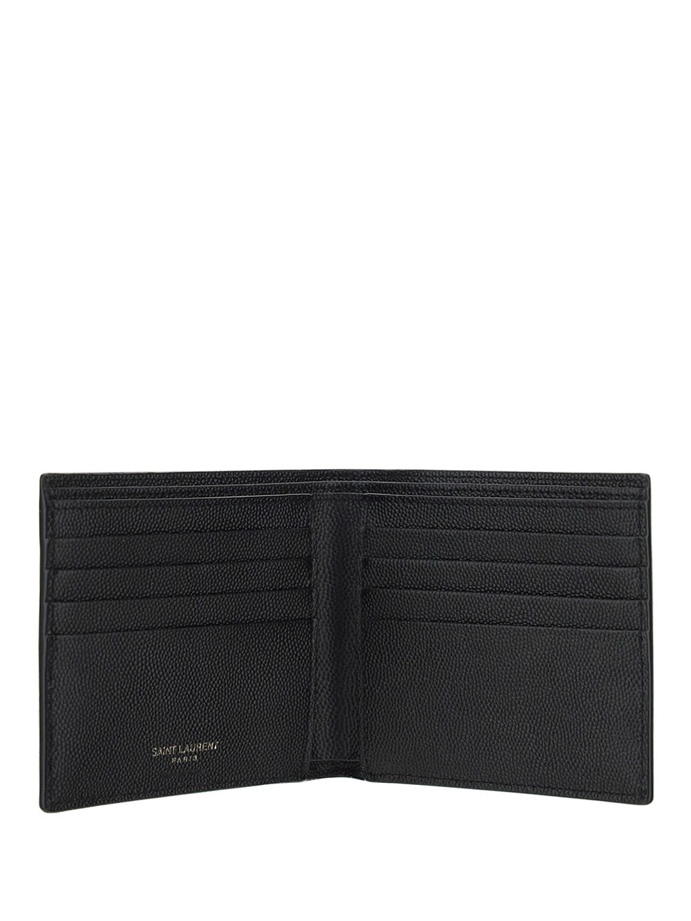 Cassandre East/West Wallet in Grain de Poudre Embossed Leather - Black