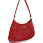 Cleo Brushed Leather Shoulder Bag - Scarlet