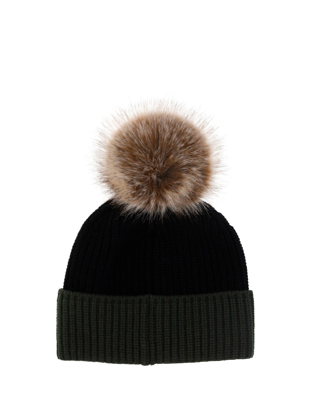 Beanie With Pom-Pom - Black / Grey