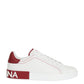 Calfskin Nappa Portofino Sneakers - White / Red