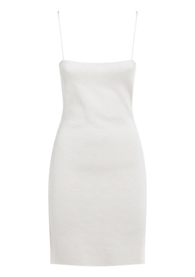 Reversible FF Cutout Knitted Mini Dress - White