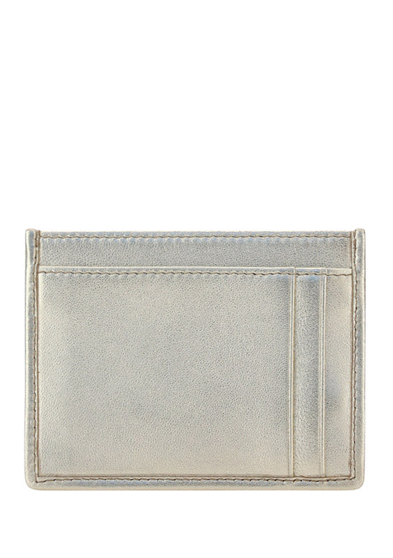 Matelassé Leather Cardholder - Platinum