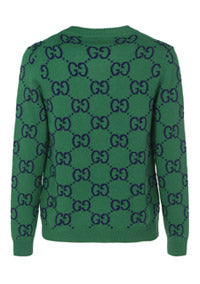 GG Knit Cardigan - Green / Blue