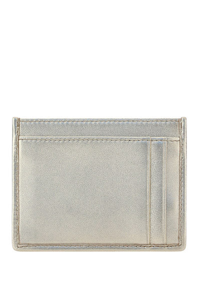 Matelassé Leather Cardholder - Platinum