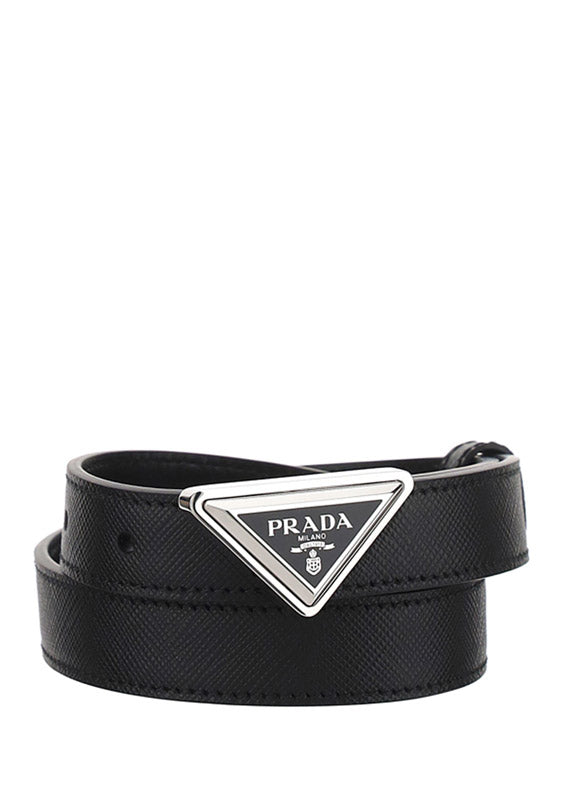 Saffiano Leather Belt - Black