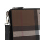Vintage Check and Leather Zip Pouch - Birch Brown