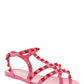 Rockstud Flat Rubber Sandal - Pink