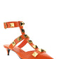 Roman Stud Calfskin Pump 40 MM - Orange