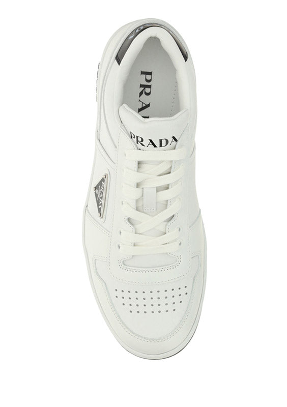 Logo Leather Sneakers - White