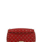 Rockstud Spike Calfskin Shoulder Bag - Red