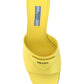 Brushed Leather Heeled Slides - Yellow