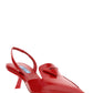 Brushed leather slingback pumps - red