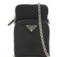 Brushed Leather & Nylon Smartphone Case - Black