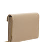 Cassandra Chain Wallet in Grain de Poudre Embossed Leather -  Dark Beige