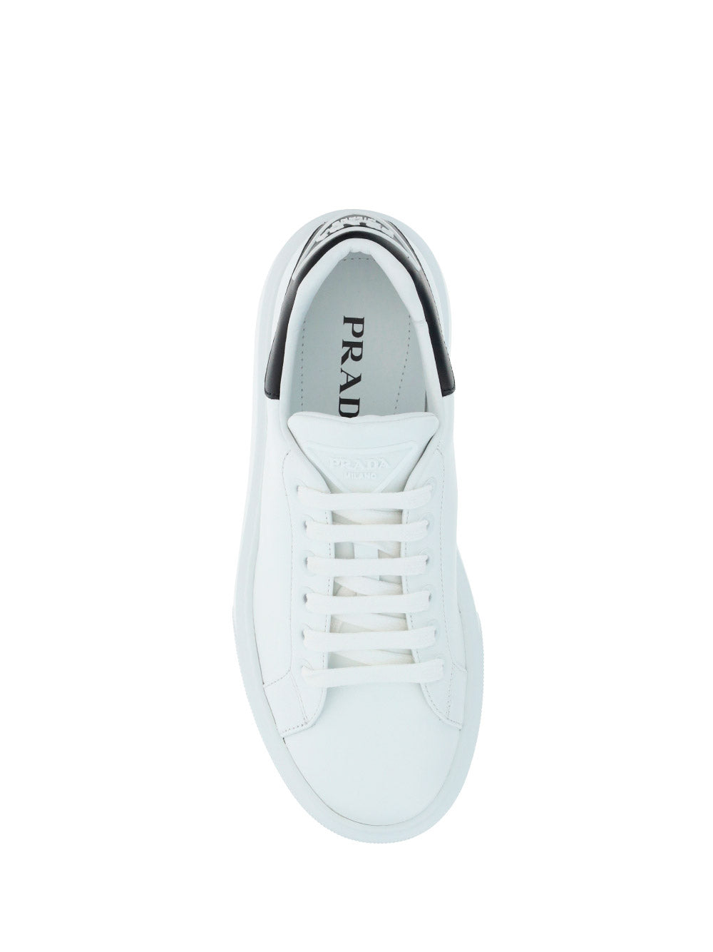 Prada Macro Leather Sneakers - White/Black