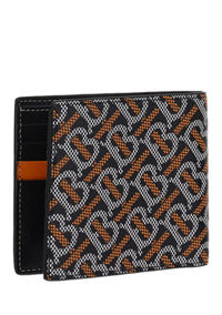 Monogram Print Bifold Wallet - Black/Orange