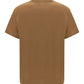 Logo Print Cotton Oversized T-shirt - Camel