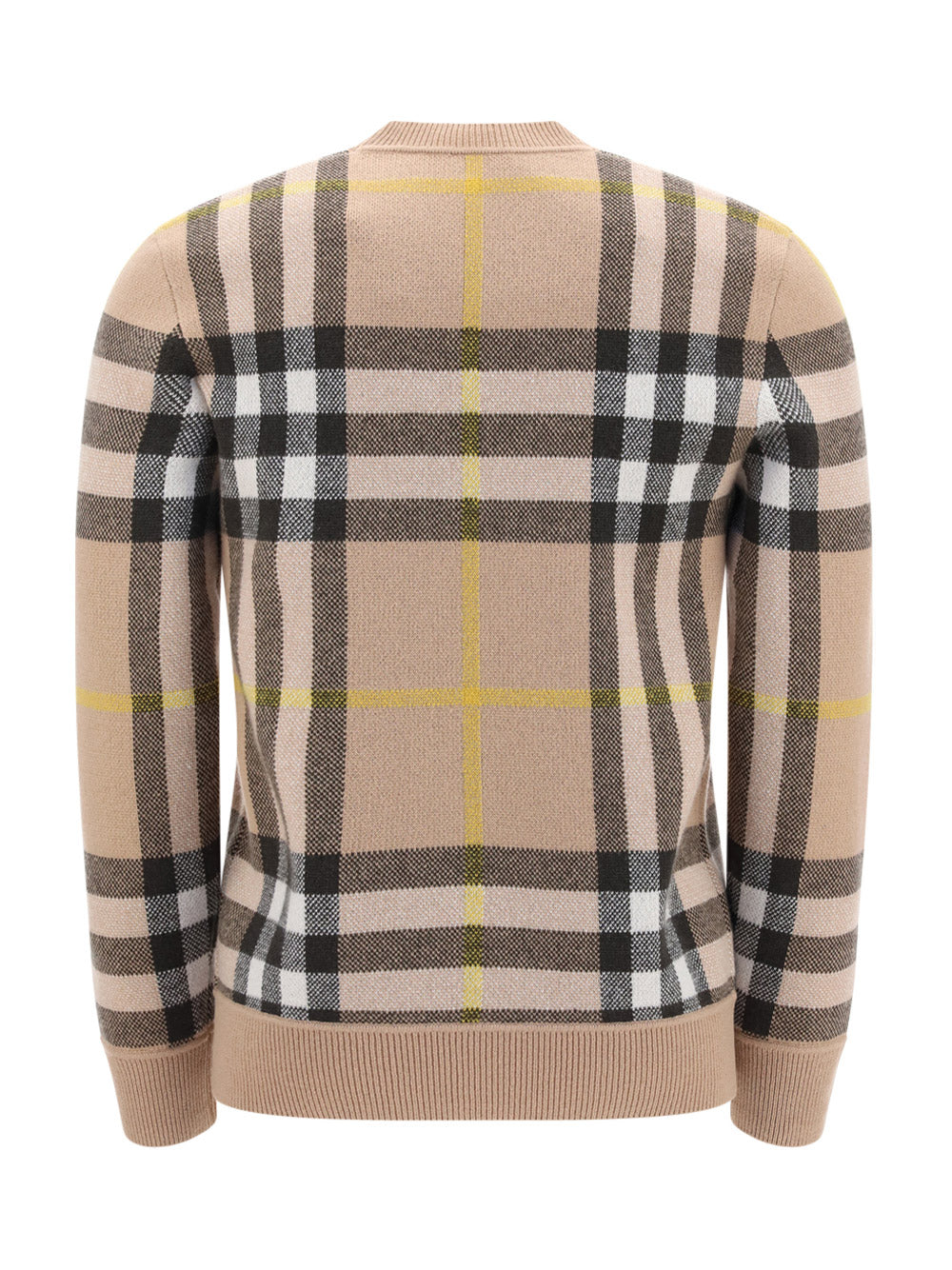 Check Cashmere Jacquard Sweater - Truffle