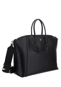 Small Antigona Sport Bag In Leather - Black