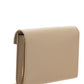 Cassandra Chain Wallet in Grain de Poudre Embossed Leather -  Dark Beige