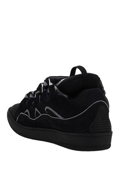 Leather Curb Sneakers - Black