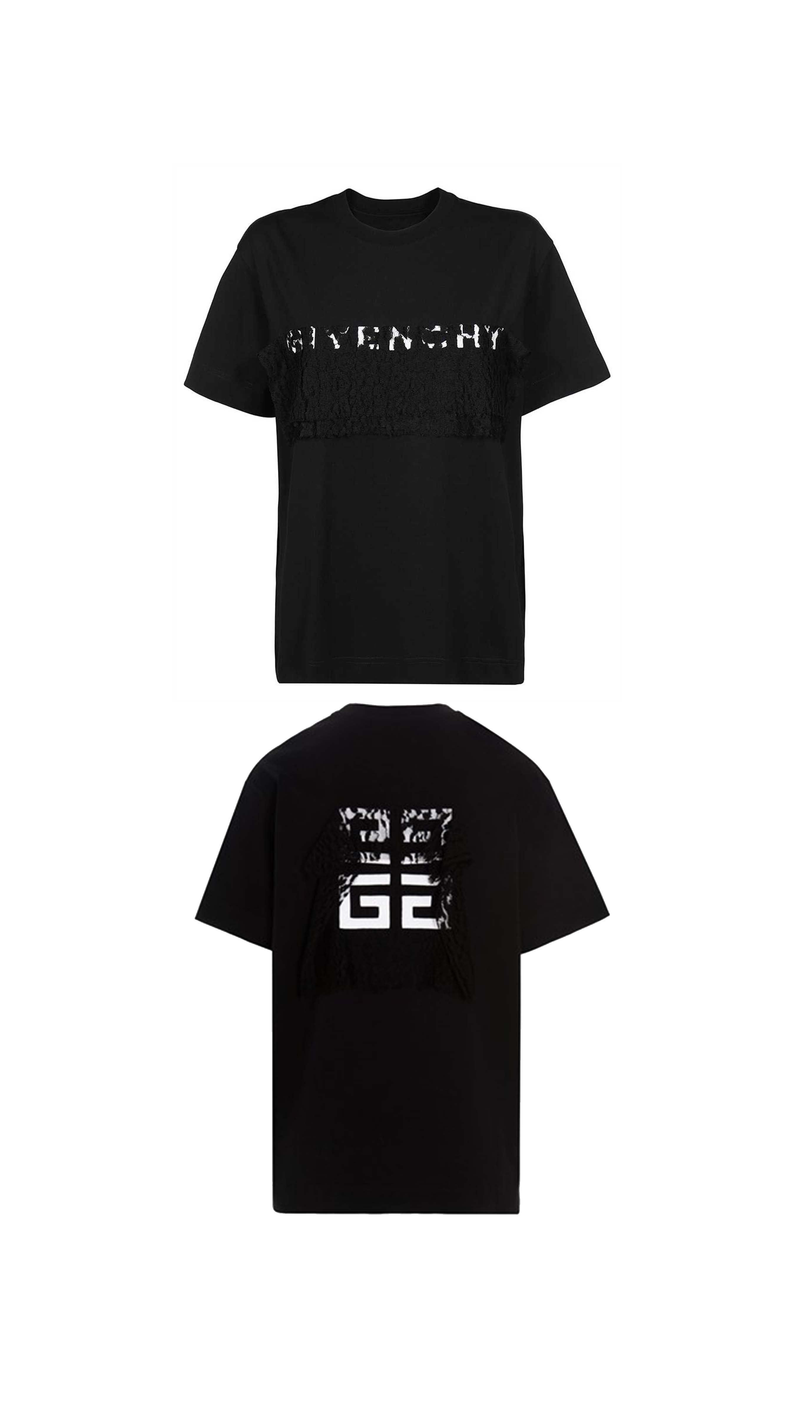 4G Logo Print T-Shirt - Black