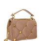 Large Roman Stud The Shoulder Bag In Nappa With Chain - Poudre