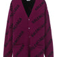 Allover Logo Cardigan - Purple