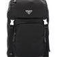 Re-Nylon and Saffiano Leather Backpack - Black