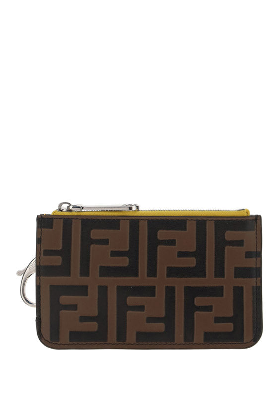 Key Case Pouch - Brown / Yellow