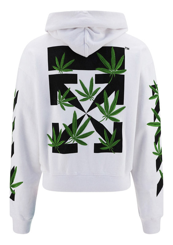 Weed Arrows Over Hoodie - White