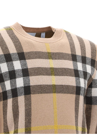 Check Cashmere Jacquard Sweater - Truffle