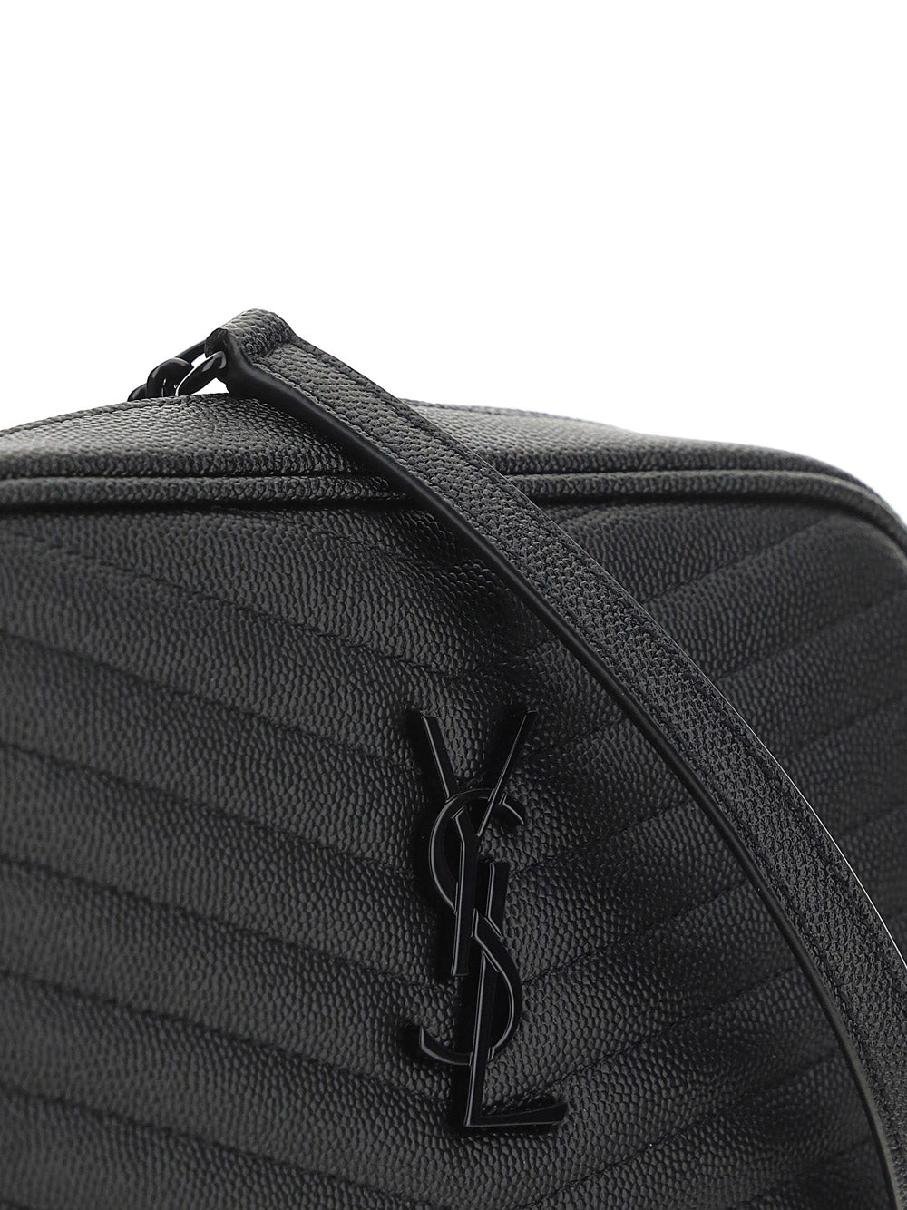 SAINT LAURENT Lou mini quilted textured-leather shoulder bag