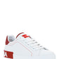 Calfskin Nappa Portofino Sneakers - White / Red