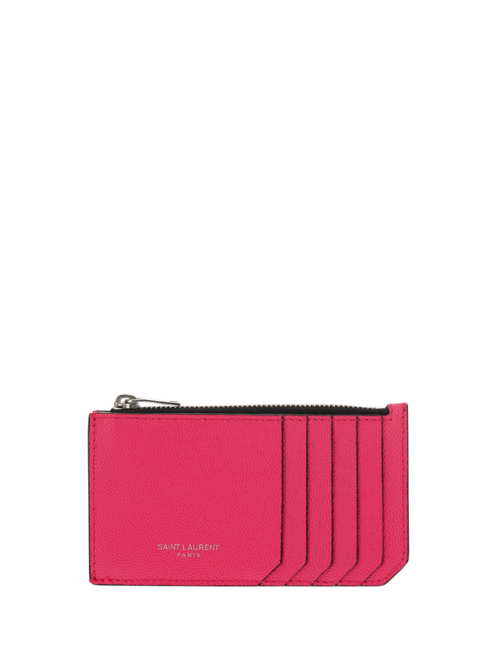 Fragments Zipped Card Case In Grain De Poudre-Embossed Leather - Pink