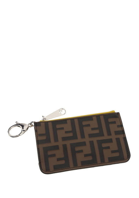 Key Case Pouch - Brown / Yellow