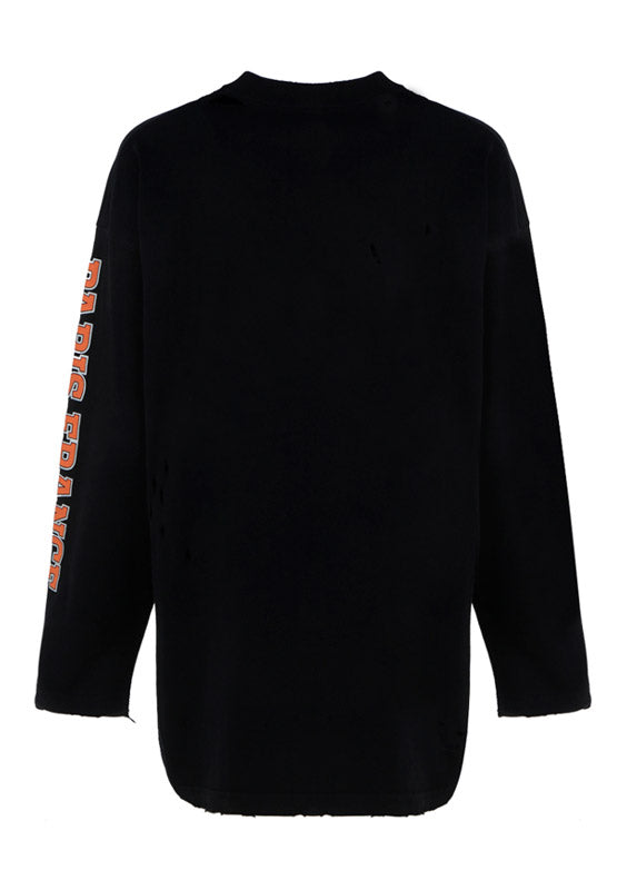 Maison Balenciaga Long Sleeve T-Shirt Oversized - Black