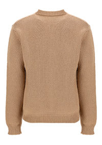 Marino Wool Sweater Logo - Beige