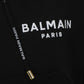 Cropped Hooded Cotton Sweatshirt Logo - Black