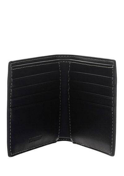 Check and Leather International Bifold Wallet - Dark Birch Brown