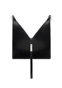 Small Cut Out Bag In Box Leather - Black