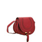Mini Marcie Saddle Bag in Grained Calfskin - Smoked Red