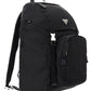 Re-Nylon and Saffiano Leather Backpack - Black