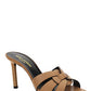 Tribute Heeled Mules In Vegetable-Tanned Leather - Marron Gold