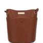 Medium Key Bucket Bag in Shiny & Grained Calfskin - Tobacco